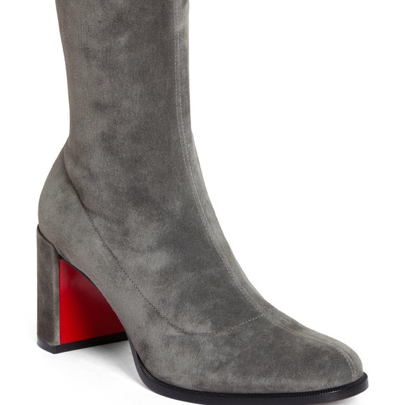 Christian Louboutin STRETCHADOXA 70 Stretch Suede Booties Ankle Boots